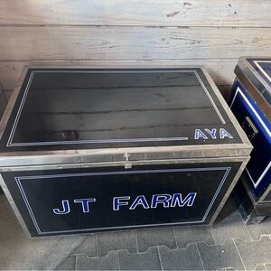 Black and Silver Storage Trunk